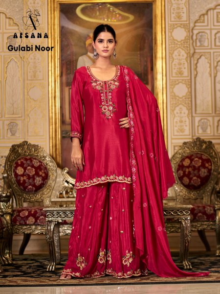 Gulabi Noor By Afsana Chinon Fancy Readymade Suits 